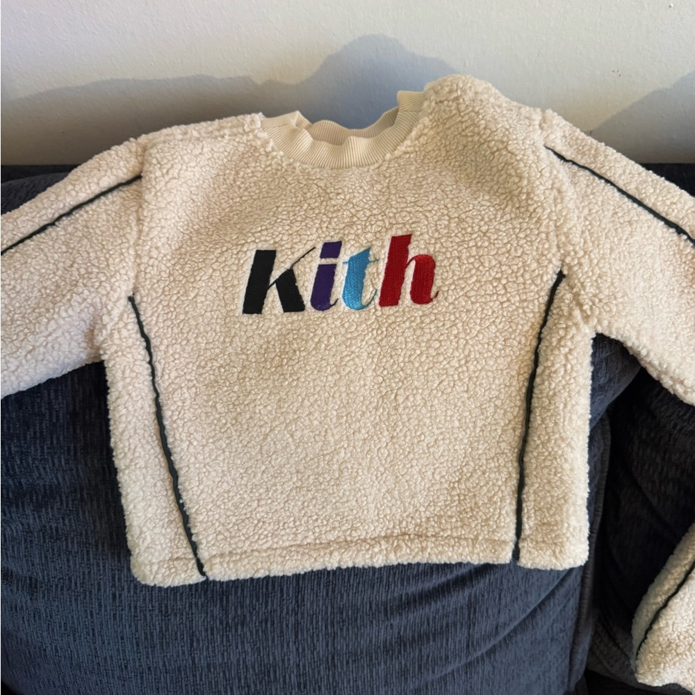 Kith Kids Multicolor Logo Cream Fleece Sweatshirt